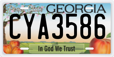 GA license plate CYA3586