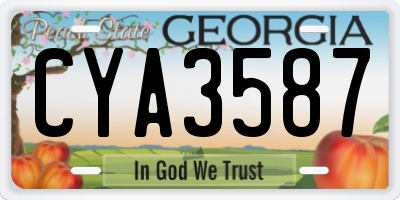GA license plate CYA3587