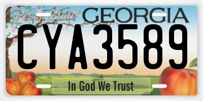 GA license plate CYA3589