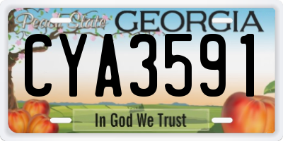 GA license plate CYA3591