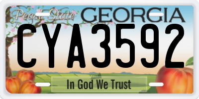GA license plate CYA3592