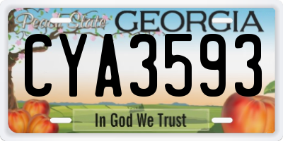 GA license plate CYA3593