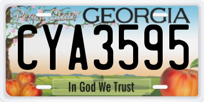 GA license plate CYA3595