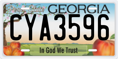 GA license plate CYA3596