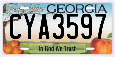 GA license plate CYA3597