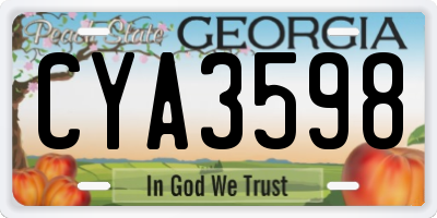 GA license plate CYA3598