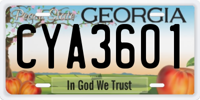 GA license plate CYA3601