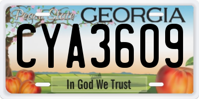 GA license plate CYA3609