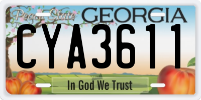 GA license plate CYA3611