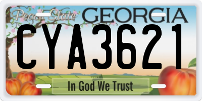 GA license plate CYA3621