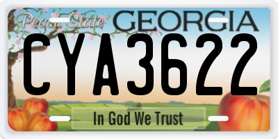 GA license plate CYA3622