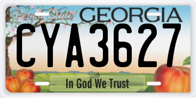 GA license plate CYA3627