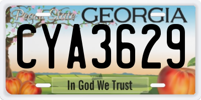 GA license plate CYA3629