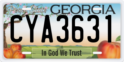 GA license plate CYA3631