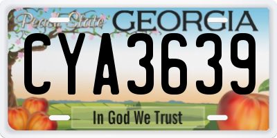 GA license plate CYA3639