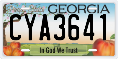 GA license plate CYA3641
