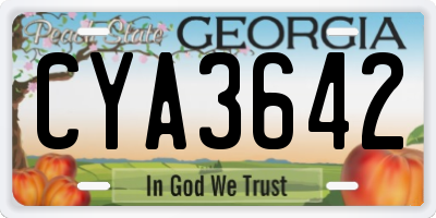 GA license plate CYA3642