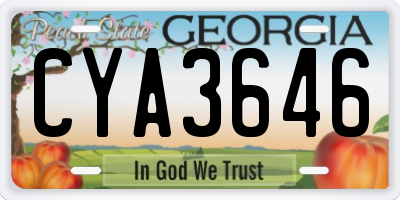 GA license plate CYA3646