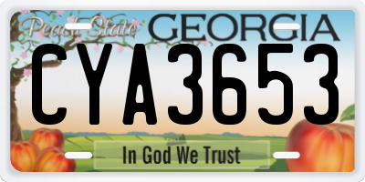 GA license plate CYA3653