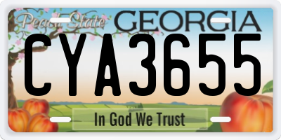 GA license plate CYA3655