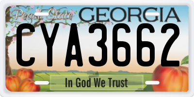 GA license plate CYA3662
