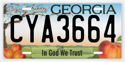 GA license plate CYA3664