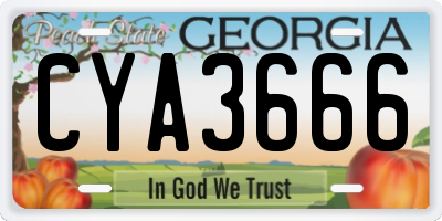 GA license plate CYA3666