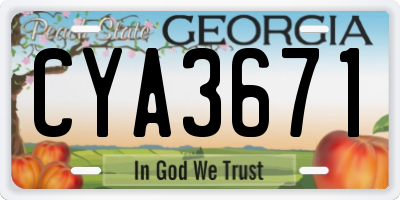 GA license plate CYA3671