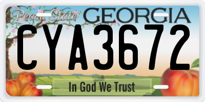 GA license plate CYA3672