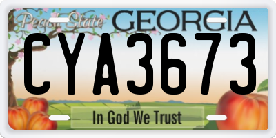 GA license plate CYA3673