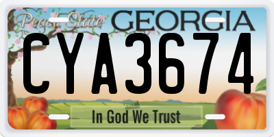 GA license plate CYA3674