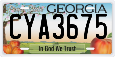 GA license plate CYA3675