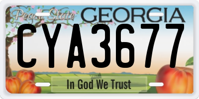 GA license plate CYA3677