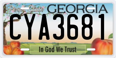 GA license plate CYA3681