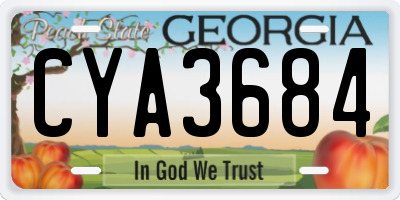 GA license plate CYA3684
