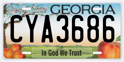 GA license plate CYA3686