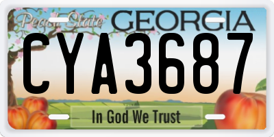 GA license plate CYA3687