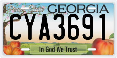 GA license plate CYA3691