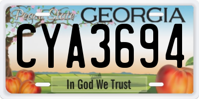 GA license plate CYA3694