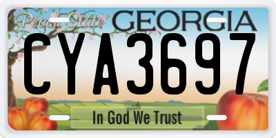 GA license plate CYA3697