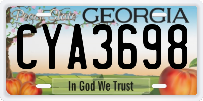 GA license plate CYA3698