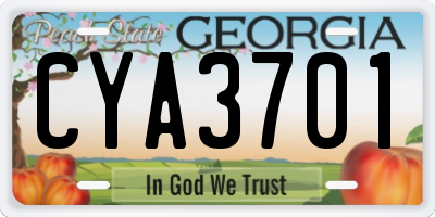 GA license plate CYA3701