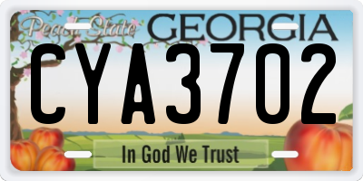 GA license plate CYA3702