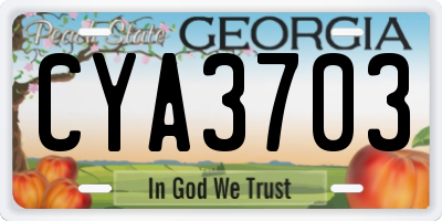 GA license plate CYA3703
