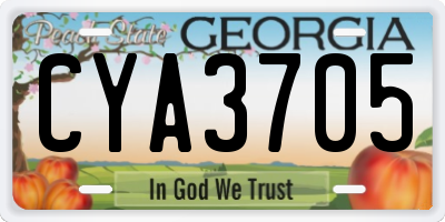 GA license plate CYA3705