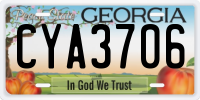 GA license plate CYA3706