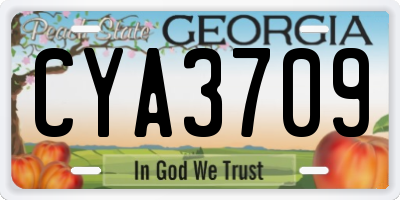 GA license plate CYA3709
