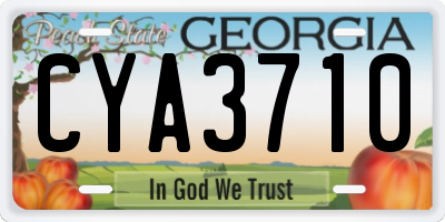 GA license plate CYA3710
