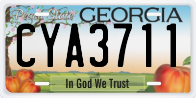 GA license plate CYA3711
