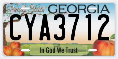 GA license plate CYA3712